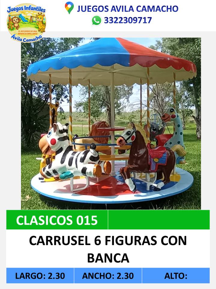 carrusel 6 figuras con banca